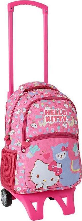 Hello Kitty Çekçekli Okul Çantası Pembe 2221