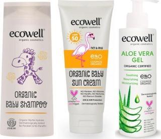 Ecowell Bebek Mini Yaz Paketi (Bebek Şampuanı + Güneş Kremi + Aloevera Jel)