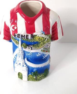 Seramik Türkiye Forması Kalemlik Kemer Yazılı Ev Ofis Dekor 10128