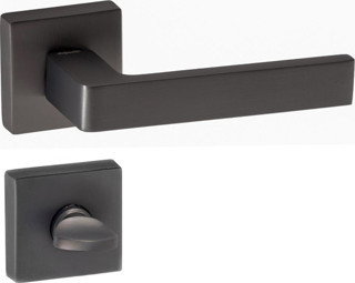 DOĞANLAR KARMA ANTRASİT ROZETLİ KAPI KOLU TAKIM-Wc Kol