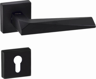 DOĞANLAR PRİZMA MAT SİYAH ROZETLİ KAPI KOLU TAKIM-Yale Kol