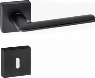 DOĞANLAR KANTE MAT SİYAH ROZETLİ KAPI KOLU TAKIM-Oda Kol