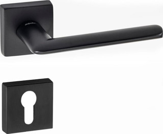 DOĞANLAR KANTE MAT SİYAH ROZETLİ KAPI KOLU TAKIM-Yale Kol