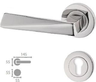 PİRAMİT ROZETLİ NİKEL SATEN YALE KAPI KOLU SOL