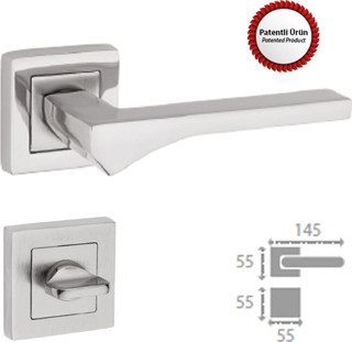 LOTUS NİKEL SATEN  KAPI KOLU KARE ROZETLİ WC (TK)
