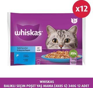 Whiskas  Balık Çeşitleri 4'Lü 340 Gr 12X