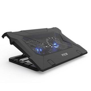 Inca INC-321 RX Ergonomik Çift Fan+ Stand+With Rubber Sessiz Notebook Soğutucu Siyah