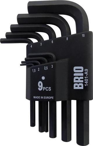 Brio Allen Anahtar (Alyan Anahtar) Seti Kısa 9 Parça 1,5-10 Mm