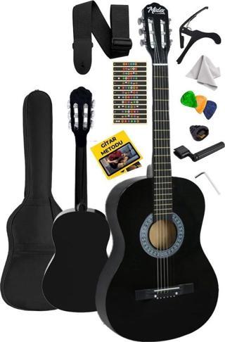 Midex CG-265BK Siyah Klasik Gitar 4/4 Yetişkin Boy Sap Ayarlı Full Set