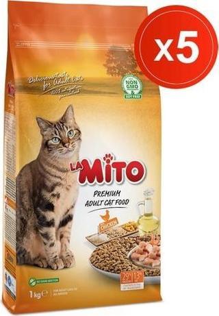 Mito Adult Cat 1 kg x 5 Adet - Tavuklu Yetişkin Kedi Maması