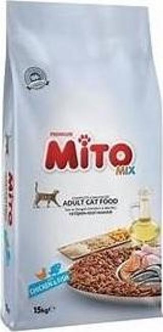 Mito Mix Adult Cat Tavuklu Ve Balıklı Renkli Taneli Yetişkin Kedi Maması 15 Kg