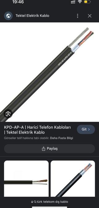 KPD-AP-A 0.50mm 4x2x0,5 Havai Tip Köpüklü İzoleli Askı Telli Telefon Kablosu KPD-AP-A 500 METRE