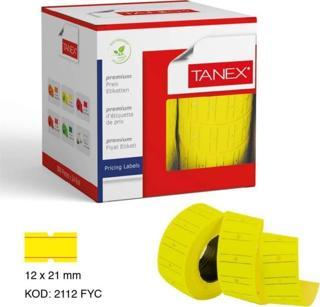 Tanex Sarı Renkli Fiyat Etiketi 12 x 21 Mm 24 Rulo