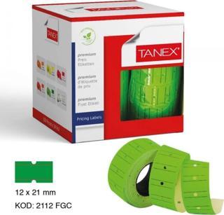 Tanex Yeşil Renkli Fiyat Etiketi 12 x 21 Mm 24 Rulo