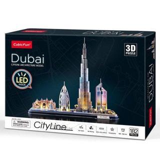 CubicFun 3D Puzzle City Line Dubai Led Işıklı 3D Puzzle