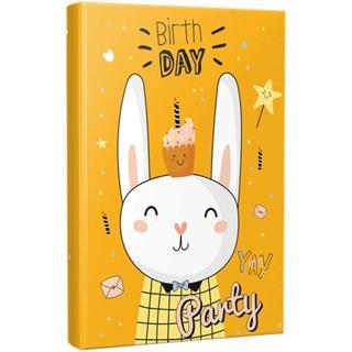 Mor Kelebek Doğum Günü Tavşanı 96 Sayfa Çizgili Defter
