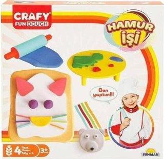 Sunman Crafy Hamur İşi Oyun Hamuru Seti 200 gr. 6 Parça