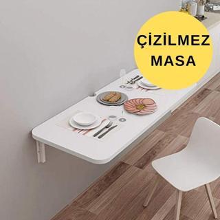 Kydonia Home 45X72 Cm Çizilmez Oval Köşeli Mdf Lam Kırma Katlanır Duvara Monte Masa