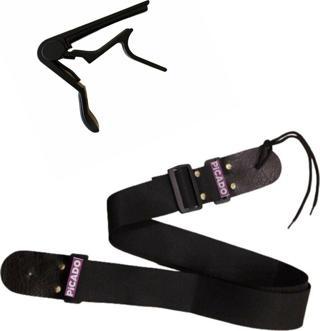 Alice Picado Gitar Askı Kayışı - Siyah Metal Kapo