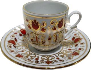 Armada Çini Ar 680 Kırmızı Lale Altın Yaldızlı 6 Lı Fincan Takımı