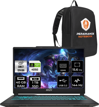 MSI Cyborg 15 Intel Core i7-13620H 40GB 1TB SSD FHD 144Hz FDOS Bilgisayar A13VE-897XTR & PER4 ÇANTA A13VE897XTRP323