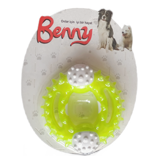 Benny Diş Kaşıma Köpek Oyuncağı Yuvarlak 9,5 cm Neon Yeşil