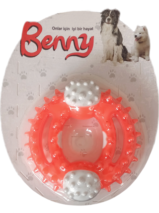 Benny Diş Kaşıma Köpek Oyuncağı Yuvarlak 9,5 cm Turuncu