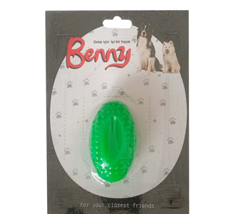 Benny Köpek Oyuncağı Sert Elips Top 8 x 4.5 cm Yeşil