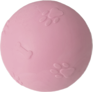 Pati Desenli Termoplastik Sert Köpek Oyun Topu 6 cm Small Pembe