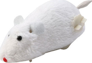 Markapet Kurmalı Hareketli Tekerlekli Fare 12 cm Beyaz