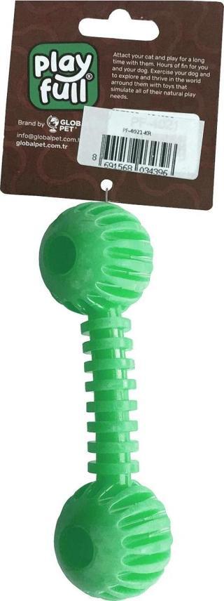Playfull Sağlam Plastik Dental Dumbel Köpek Oyuncağı 12 x 3,5 cm Yeşil