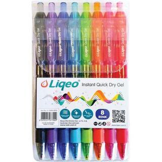 Lıqeo Liqeo Instant Dry Gel Pen 0.7 mm 8'Li Pvc