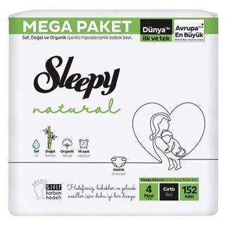 Sleepy Natural Bebek Bezi Mega Fırsat Maxi 152 Adet