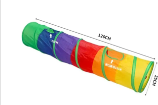 Gökkuşağı Desenli  Kedi Oyun Tüneli, Katlanabilir 125 cm