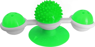 Markapet Vantuzlu Fırıldak Toplu Dönen Kedi Oyuncağı 8 cm-18 cm Yeşil