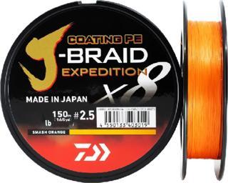 Daiwa Jbraid Expedition 8X 150m Smash Orange Örgü Misina 0.10mm / 7kg