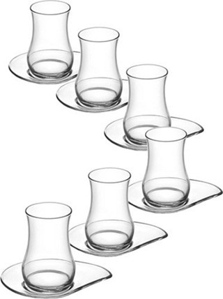 Lav 12'Li Eva Çay Seti 6 Adet Eva Çay Bardağı 6 Adet Eva Çay Tabağı