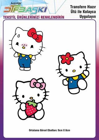 Hello Kitty Ütü ile Yapışan Tişört Tekstil Transfer Dtf Baskı