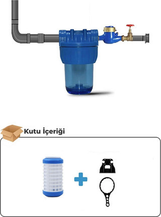 Aquafer 5 Inç Yıkanabilir Ekonomik Su Arıtma Filtresi (1/2 Inç Girişli)