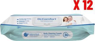 Dr Comfort Vucüt Temizleme Havlusu 50'li x 12 Paket