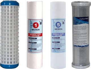 Aqua Bella Daire Bina Sayaç Girişi Yedek Filtre Seti 10" Inc 4 Aşama ( Yıkanabilir,1 Mikron,5 Mikron,Blok )
