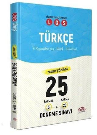 Editör 8. Sınıf LGS Türkçe 5 Sarmal 20 Karma 25 Deneme Sınavı - Kolektif  - Editör