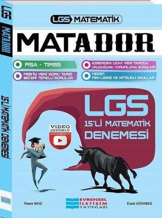 LGS Matador Video Çözümlü 15'li Matematik Denemesi - Ömer Boz - Evrensel İletişim Yayınları