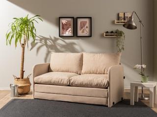 Pafu Saga XL İkili Katlanır Yataklı Koltuk Keten Krem