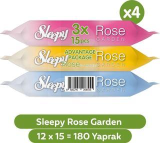 Sleepy Rose Garden Seyahat Cep Mendili 12x15 (180 Yaprak)