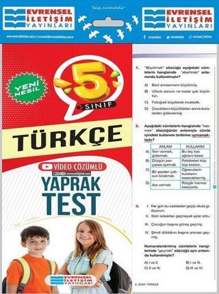 5. Sınıf Türkçe Yeni Nesil Yaprak Test - Kolektif  - Evrensel İletişim Yayınları