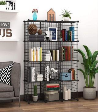 Hodbehod 12 Bölmeli Metal Tel Portatif Modüler Oyuncak Dolabı Çok Amaçlı Düzenleyici Raf