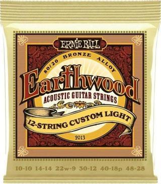 Ernie Ball P02013 Earthwood Custom Light 12 Telli Akustik Gitar Teli (10-48)