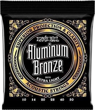 Ernie Ball P02570 Aluminum Bronz Extra Light 10-50 Akustik Gitar Tel Seti