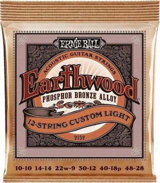 Ernie Ball P02152 Earthwood Custom Light 12 Telli Phosphor Akustik Gitar Teli (10-48)